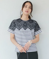 【SALE／30%OFF】自由区 【洗える】レース Tシャツ ジユウク トップス カットソー・Tシャツ ホワイト【送料無料】