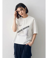 【SALE／30%OFF】YECCA VECCA 【DOLL UP OOPS】CATプリントTee イェッカヴェッカ トップス カットソー・Tシャツ ホワイト【送料無料】