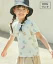 【SALE／60%OFF】ROPE' PICNIC KIDS 【KIDS】コスメ柄パフスリーブTシャツ/接触冷感 ロペピクニック トップス カットソー・Tシャツ グリーン パープル