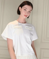 【SALE／30%OFF】LOULOU WILLOUGHBY 【LOULOU WILLOUGHBY】ワイドスリーブアイラッシュT アルアバイル トップス カットソー・Tシャツ ホワイト ブラック【送料無料】