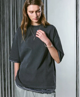 【SALE／30%OFF】MAISON SPECIAL Heavy-Weight Cotton Prime-Over Layering Pigment T-Shirts メゾンスペシャル トップス カットソー・Tシャツ ブラック ホワイト ブルー【送料無料】