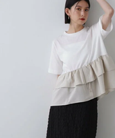 【SALE／30%OFF】N. Natural Beauty Basic 異素材ペプラムトップ エヌ ナチュラルビューティーベーシック* トップス カットソー・Tシャツ ブラック【送料無料】