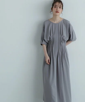 【SALE／50%OFF】N. Natural Beauty Basic ウエストタックワンピース《S Size Line》 エヌ ナチュラルビューティーベーシック* ワンピース・ドレス ワンピース グレー ベージュ グリーン【送料無料】