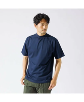 【SALE／33%OFF】ABAHOUSE LASTWORD 【接触冷感】シルケット天竺 モックネック 半袖Tシャツ アバハウス トップス カットソー・Tシャツ ネイビー ホワイト ブラック グレー