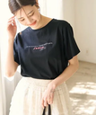 【SALE／50%OFF】ROPE' PICNIC RENU/ロゴ&フォトTシャツ ロペピクニック トップス カットソー・Tシャツ ブラック ホワイト ブルー