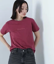 NATURAL BEAUTY BASIC コンパクト刺繍ロゴTシャツ ナチュラルビューティベーシック トップス カットソー・Tシャツ レッド グレー ホワイト