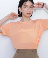 【SALE／50%OFF】N. Natural Beauty Basic シアー半袖Tシャツ エヌ ナチュラルビューティーベーシック* トップス カットソー・Tシャツ オレンジ グレー ホワイト