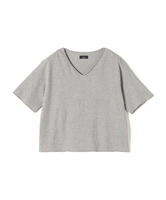 【SALE／40%OFF】SHIPS WOMEN SHIPS Primary Navy Label:Vネック ボクシー Tシャツ シップス トップス カットソー・Tシャツ グレー ホワイト ブラック【送料無料】