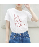 【SALE／10%OFF】Rouge vif la cle 前後ロゴコンパクトT ルージュ・ヴィフ ラクレ トップス カットソー・Tシャツ ホワイト ベージュ【送料無料】