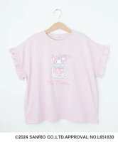 SHOO・LA・RUE 【サンリオキャラクターズ】フリル袖モチーフTシャツ シューラルー トップス カットソー・Tシャツ ピンク パープル ブルー