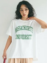 coca TC天竺カレッジプリントTシャツ コカ トップス カットソー・Tシャツ レッド