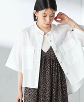 【SALE／40%OFF】SHIPS WOMEN ＜手洗い可能＞ミリタリー ショート シャツ シップス トップス シャツ・ブラウス ホワイト グリーン【送料無料】