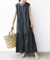 【SALE／30%OFF】SHIPS WOMEN ＜手洗い可能＞ワンコットン ティアード カットソー ワンピース シップス ワンピース・ドレス ワンピース グレー ベージュ グリーン【送料無料】