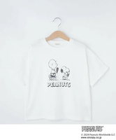 【SALE／20%OFF】SHOO・LA・RUE 【PEANUTS】プリントゆるTシャツ シューラルー トップス カットソー・Tシャツ ホワイト ブラック パープル ブルー