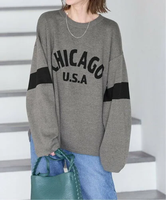 【SALE／30%OFF】JOURNAL STANDARD CHICAGOロゴニット ジャーナル スタンダード トップス ニット グレー ブラック【送料無料】