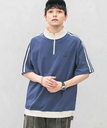 【SALE／20%OFF】RAGEBLUE 【SIGNAL SPORTS】サイドライン/ハーフジップオーバーサイズTシャツ レイジブルー トップス カットソー・Tシャツ ブルー ホワイト ブラック【送料無料】