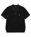 HUF HUF1984 KNIT POLO HUF ハフ ニットポロ ハフ トップス ポロシャツ ブラック ベージュ パープル【送料無料】