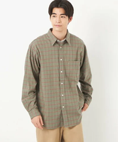 【SALE／73%OFF】UNITED ARROWS green label relaxing オックスフォード ブラッシュド チェック レギュラーカラー シャツ ユナイテッドアローズ アウトレット トップス シャツ・ブラウス ベージュ グレー ネイビー