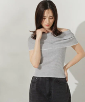 【SALE／50%OFF】PROPORTION BODY DRESSING オフショルノースリニット プロポーションボディドレッシング トップス ニット グレー パープル