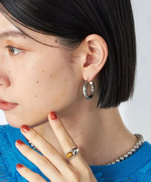 SHIPS WOMEN ステンレス フープ ピアス(M) シップス アクセサリー・腕時計 ピアス シルバー ゴールド