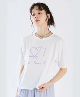 To b. by agnes b. WW21 TS merci ! A tous!! Tシャツ アニエスベー トップス カットソー・Tシャツ ホワイト【送料無料】