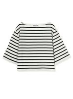 【SALE／50%OFF】Mila Owen ルミノア短丈ワイドボーダートップス【マシーンウォッシャブル】 ミラオーウェン トップス カットソー・Tシャツ ホワイト グレー【送料無料】