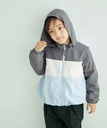 【SALE／20%OFF】ROPE' PICNIC KIDS 【KIDS】配色フーディーブルゾン ロペピクニック ジャケット・アウター ブルゾン・ジャンパー グレー パープル