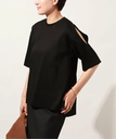 VERMEIL par iena Room no.8 (ルームエイト)SUPIMA CO SHOULDER SLIT TOPS R8S-185-5400 ヴェルメイユ パー イエナ トップス カットソー・Tシャツ ブラック グレー【送料無料】