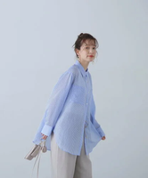 【SALE／30%OFF】N. Natural Beauty Basic シアーストライプシャツ エヌ ナチュラルビューティーベーシック* トップス シャツ・ブラウス ブルー グレー ピンク グリーン【送料無料】