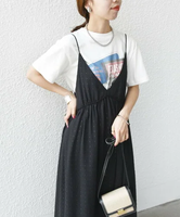 【SALE／30%OFF】SHIPS WOMEN ＜手洗い可能＞レオパード / 無地 キャミ ワンピース シップス ワンピース・ドレス ワンピース ブラック ブラウン【送料無料】