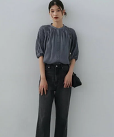 【SALE／50%OFF】N. Natural Beauty Basic シアー楊柳シャーリングブラウス エヌ ナチュラルビューティーベーシック* トップス シャツ・ブラウス グレー ホワイト ピンク【送料無料】