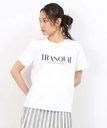 【SALE／50%OFF】OPAQUE.CLIP ロゴプリントTシャツ【洗濯機洗い可】 オペークドットクリップ トップス カットソー・Tシャツ ホワイト ブラック オレンジ