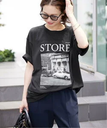 SLOBE IENA 《追加2》LIFEフォトルーズTEE スローブ イエナ トップス カットソー・Tシャツ ブラック ホワイト【送料無料】