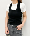 U by SPICK&SPAN 【MILLER/ミラー】 Prib Halter Tank ユーバイスピックアンドスパン トップス ノースリーブ・タンクトップ ブラック グレー【送料無料】