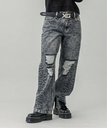 X-girl DISTRESSED LOOSE FIT DENIM PANTS X-girl エックスガール パンツ ジーンズ・デニムパンツ ブラック ネイビー【送料無料】