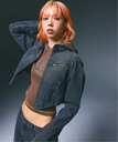 X-girl ZIP UP STAND COLLAR DENIM JACKET X-girl エックスガール ジャケット・アウター デニムジャケット ブラック ブルー【送料無料】