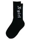 X-girl OLD ENGLISH LOGO RIB SOCKS X-girl エックスガール 靴下・レッグウェア 靴下 ブラック ホワイト