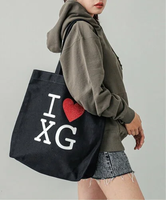 X-girl I LOVE XG LOGO CANVAS TOTE BAG X-girl エックスガール バッグ トートバッグ ブラック ホワイト【送料無料】