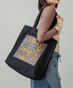 X-girl BONJOUR LOGO CANVAS TOTE BAG X-girl エックスガール バッグ トートバッグ ブラック ホワイト【送料無料】