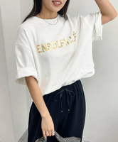 【SALE／40%OFF】fredy emue ヘビー天竺ロゴクロップドTシャツ フレディ アンド グロスター トップス カットソー・Tシャツ ホワイト ベージュ グレー【送料無料】