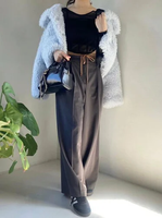 【SALE／50%OFF】SNIDEL レイヤードデザインパンツ スナイデル パンツ その他のパンツ グレー ブラック ブラウン【送料無料】