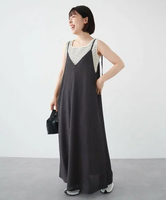 【SALE／39%OFF】Green Parks BESTPRICE 表面感カットキャミワンピース グリーンパークス ワンピース・ドレス ワンピース グレー ブラック イエロー ブルー