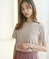 【SALE／20%OFF】any SiS L エンボスロゴ Tシャツ エニィスィス トップス カットソー・Tシャツ グレー ホワイト ブラウン ネイビー