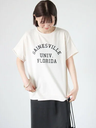 【SALE／60%OFF】Lugnoncure カットオフプリントミニ裏毛トップス テチチ トップス カットソー・Tシャツ ホワイト グレー