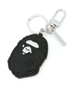 A BATHING APE APE HEAD LEATHER KEY CHAIN ア ベイシング エイプ ファッション雑貨 チャーム・キーチェーン ブラック【送料無料】