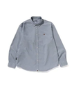 A BATHING APE ONE POINT OXFORD LS SHIRT ア ベイシング エイプ トップス シャツ・ブラウス グレー ブルー ホワイト【送料無料】