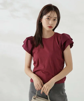 【SALE／50%OFF】PROPORTION BODY DRESSING フレアリブカットソー プロポーションボディドレッシング トップス カットソー・Tシャツ レッド ブラック ブラウン