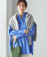 SHIPS WOMEN SHIPS Primary Navy Label:＜手洗い可能＞オリジナル ストライプ ビッグ シャツ シップス トップス シャツ・ブラウス ブルー【送料無料】