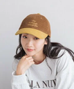 【SALE／66%OFF】LOWRYS FARM 2トーンコーデュロイCAP ローリーズファーム 帽子 キャップ ブラウン ネイビー