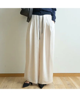 【SALE／30%OFF】Rouge vif la cle ツータックサテンイージーパンツ ルージュ・ヴィフ ラクレ パンツ その他のパンツ ブラック ホワイト【送料無料】